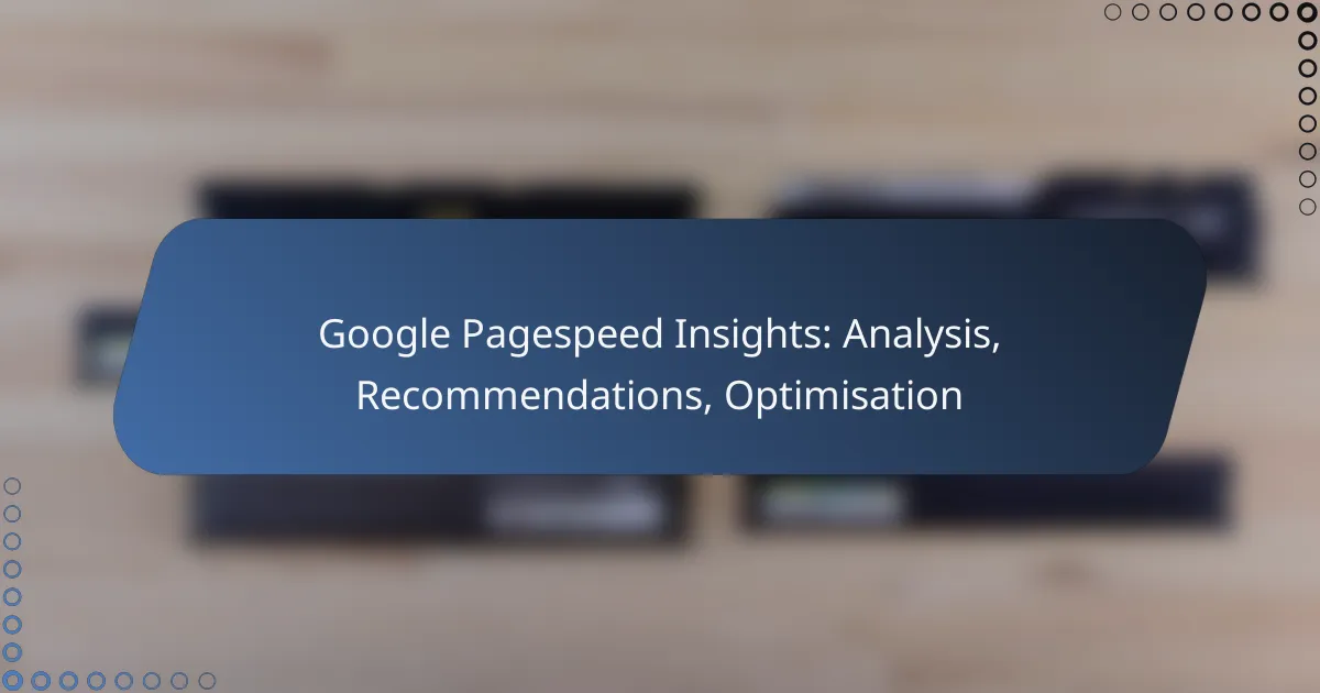 Google Pagespeed Insights: Analysis, Recommendations, Optimisation