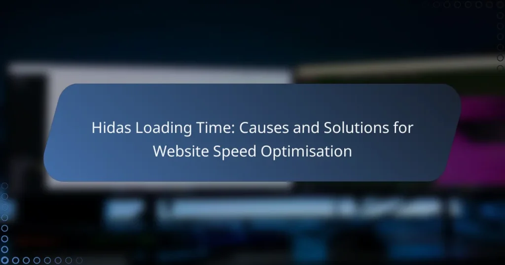 Hidas Loading Time: Causes and Solutions for Website Speed Optimisation