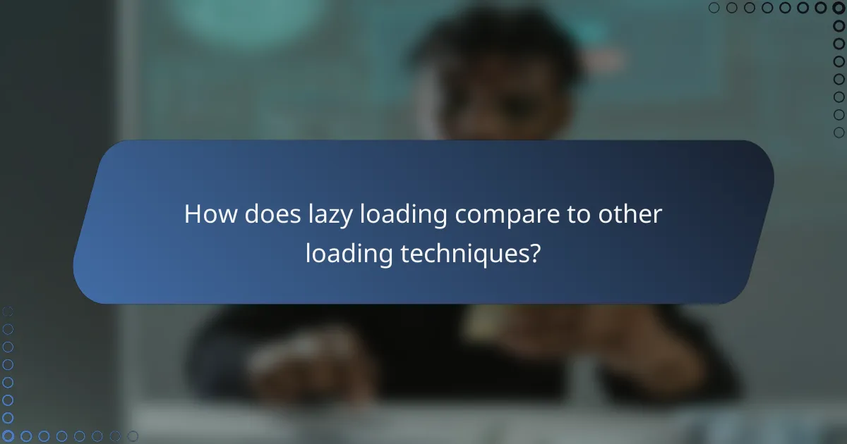 How does lazy loading compare to other loading techniques?